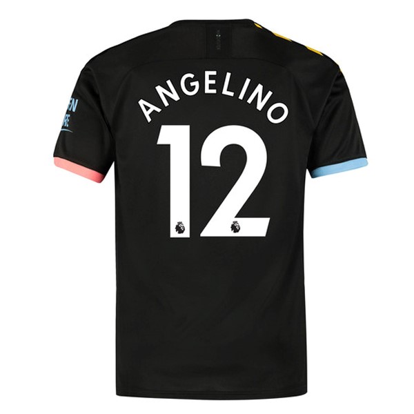 Camiseta Manchester City NO.12 Angelino Segunda equipo 2019-20 Negro